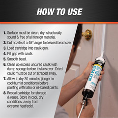 INC 18152 10.1Oz White Alex plus Acrylic Latex Caulk with Silicone