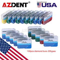【USA】100Pcs Dental Diamond Burs for High Speed Handpiece Medium FG 1.6MM