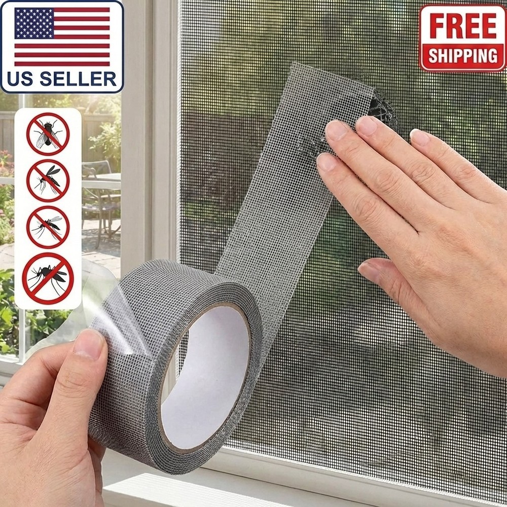 Window Screen Repair Tape Self-Adhesive Anti-Insect Mesh Patch For Door/Curtain*