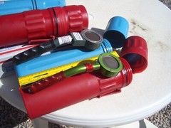 BLUE TRANSPORT CANISTER FOR GEIGER COUNTER PANCAKE PROBE 44-9 ; $22.00 + S/H