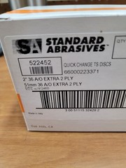 Standard Abrasives 2″ Sanding Discs 522452, 36 Grit, TS Quick Change, 50pk