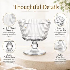 9oz Glass Dessert Bowls, Vintage Dessert Bowls & Cups – Thickened Sundae Cups