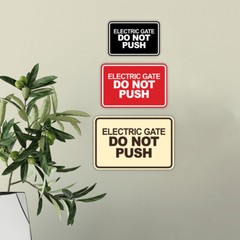 Signs ByLITA Classic Framed, Electric Gate Do Not Push Wall or Door Sign