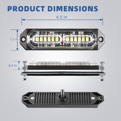 PKINGLAKE 8-Pcs Purple/Amber LED Funeral Escort Emergency Strobe Grille Lights