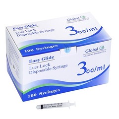 Global Medical Products – 3cc Luer Lock Syringe – QTY 100