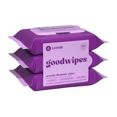 Flushable Wet Wipes Lavender Scented Personal Hygiene Moist Tissues 3 Pack 150