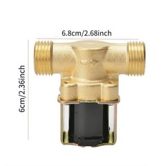 12V DC Electric Solenoid Valve 1/2 Inch Brass Normally Closed For Water 0.8Mpa
