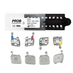 PROB Dental Orthodontic Metal Brackets Braces Mini Roth MBT 018 022 345 Hooks