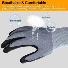 Safety Work Gloves MicroFoam Nitrile Coated-3/6/12/36 Pairs,Breathable N