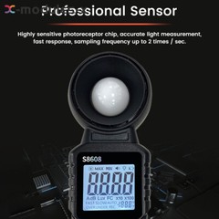 S8608 LCD Light Meter Digital Illuminance Meter Luxmeter Photometer 200000Lux