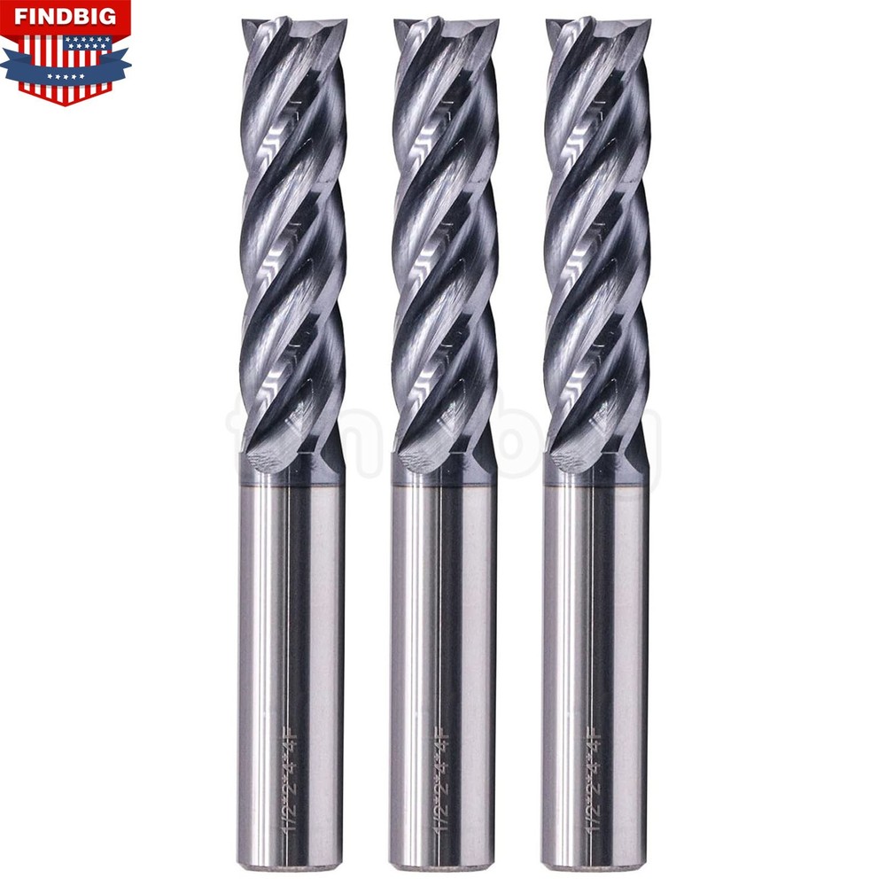 5Pcs 4 Flute 1/2″ x 2″ x 4″ Solid Carbide Long End Mill – AlTiN Coated