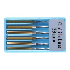 6 PCS Zekrya 28mm Long Dental Carbide Burs Surgical Drills FG Shank Dia. 1.6mm