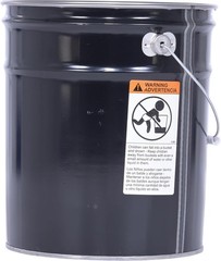 PAIL-STL-RI Steel Open Head Pail with Handle, 5 gallon Capacity, Black, Pack …