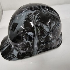 CAP STYLE hard hat custom hydro dipped IN SLATE GRAY ACE OF SKULLS