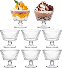 9oz Glass Dessert Bowls, Vintage Dessert Bowls & Cups – Thickened Sundae Cups