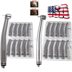 1-10 Pcs Dental Fiber Optic LED E-generator High Speed Handpiece /No LED 4 Holes