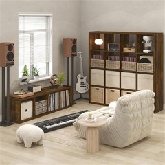 Pemberly Row 12-Cube Media Storage Organizer in Amber Pine Engineered Wood