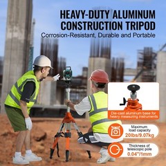 VEVOR Laser Level Tripod Stand 5/8″-11 Thread 27.16-67.71 in Height Adjustment