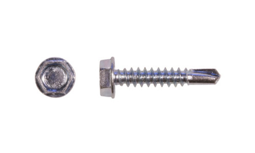 #10-16 X 1″ Unslotted Indented Hex Washer Head Tek Screw W Neoprene Washer 25PK