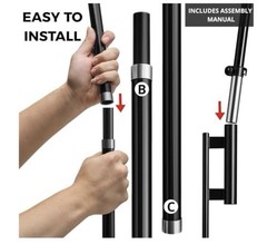 2 Pack-15ft Fiberglass Swooper Pole For 12ft Feather Flag HeavyDuty Ground Stake