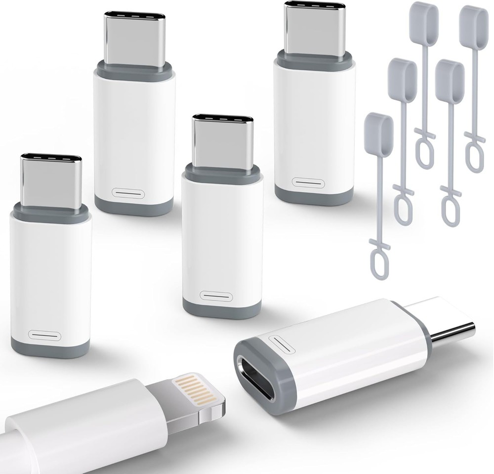 5 Pack USB C to Lightning Charge Adapter for iPhone 16 15, Lightning to USB C