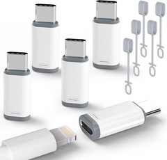 5 Pack USB C to Lightning Charge Adapter for iPhone 16 15, Lightning to USB C