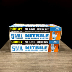 Hardy 68497 Nitrile Gloves (5MIL) MEDIUM DUTY 2 BOXES OF 100 SIZE-L