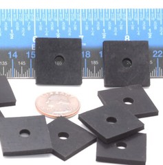 1in Square x 1/8in Rubber Pads w 5/16in Hole Fabrication Spacers Shop Industrial
