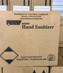 12 Safety First Hand Sanitizer W/ Aloe 16 OZ W/ Pump Case Of 12, 70% Alcohol