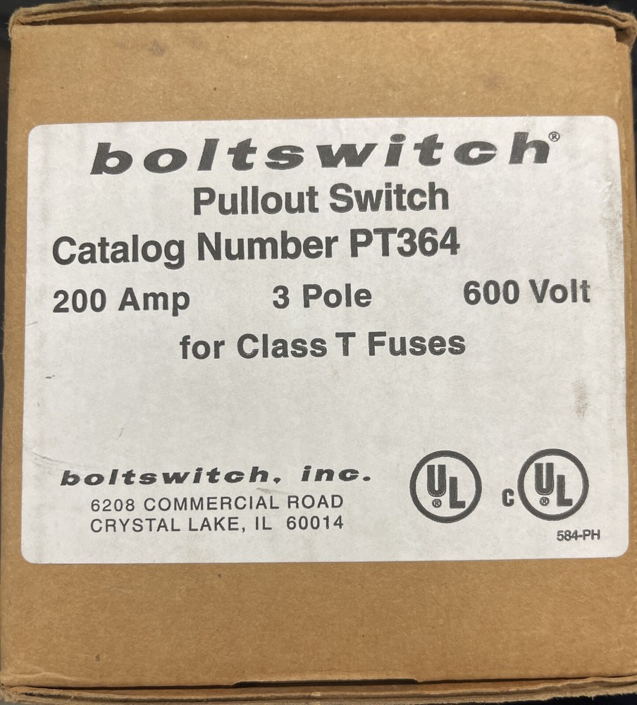 Boltswitch PT364 200 Amp 600v New In Box