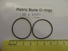 30mm ID x 32mm OD x 1mm thick O-ring. Buna-70. Quan 2..
