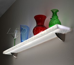 24″ Floating Wall Shelf Display with Color Changing L.E.D. Lights