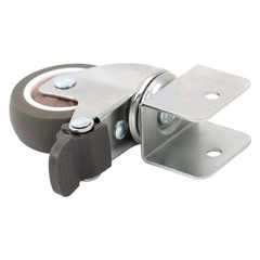 4 Set 2 Inch U-Shaped Bracket Furniture Casters 360-Degree Grey Wheels