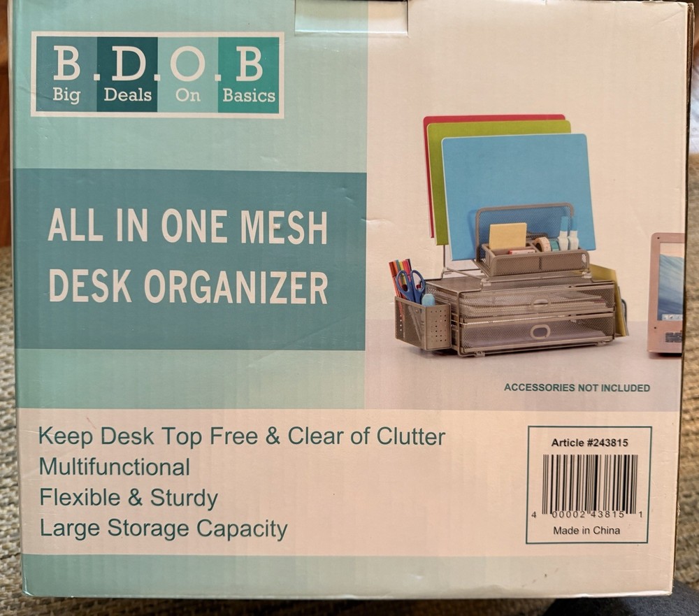 OFFICE DEPOT Mesh Desktop All-In-One Organizer for File Folders, Notepads, …
