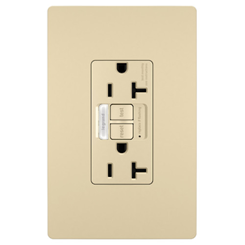 pass seymour 20A 125V Ivory Plugtail GFCI Receptacle Tamper Resistant NIGHTLIGHT