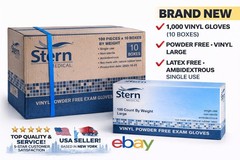 Stern Medical Vinyl Exam Gloves Powder Free Latex Free 1 Case