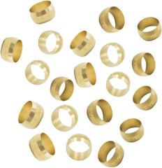 Legines Brass Compression Fitting Sleeve Ferrules 1/4″ Tube OD (20 Pcs)
