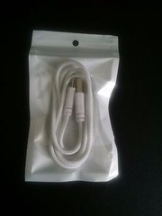 100PCS CLEAR & WHITE PLASTIC ZIP RETAIL BAG FOR USB CABLE & CHARGER