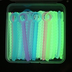 Dental Assorted 40 Stick Glow in Dark Orthodontic Ligature Ties Elastic Rubber