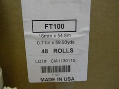 FT100 FILAMENT TAPE 48RLS/CS 18mmx55M CLEAR 59.93 yards per roll 1 Case/48 Rolls