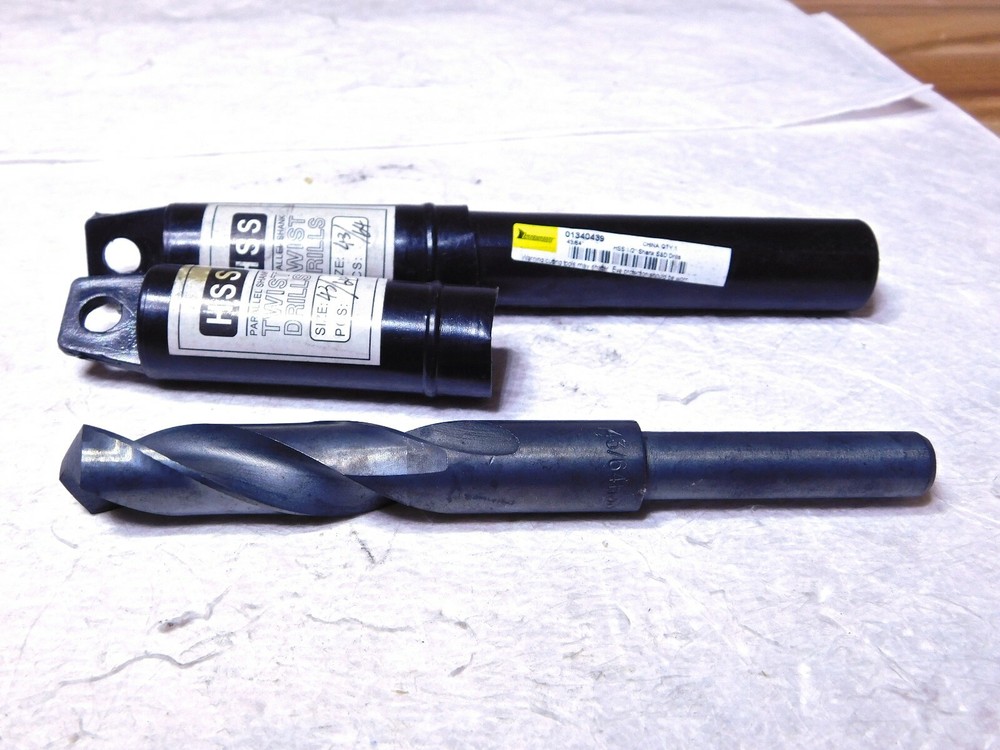 Interstate HSS S&D Reduced Shank Drill Bit 43/64 Dia 6″OAL Qty-2 01340439