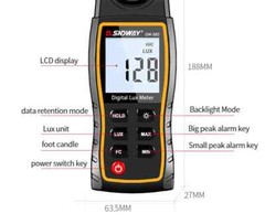 Light Lux Meter LCD photometer Illuminometer Luminometer 200,000Lux Temp light
