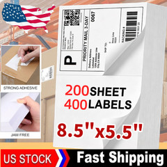 Half Sheet 400 Shipping Labels 8.5×5.5 Rounded Corner Self Adhesive 2 Per Sheet