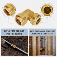 (60pack) Sharkbite Style 1/2″ Elbow (Push-Fit) Push to Connect Coupler Brass