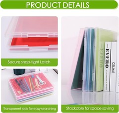 FAAYUCK 4 Pack Photo Storage Box, Scrapbook Paper Storage Fits 8.5″ x 11.5″ Lett