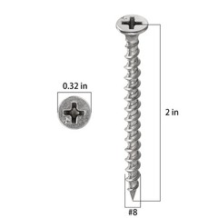 1 pounds#8X2″410 Stainless Steel Fastener Drywall Screws-Phillips with coarse…