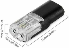 2 Pin Double Wire Plug in Connector, Low Voltage Wire Connectors (20/50 Pcs)