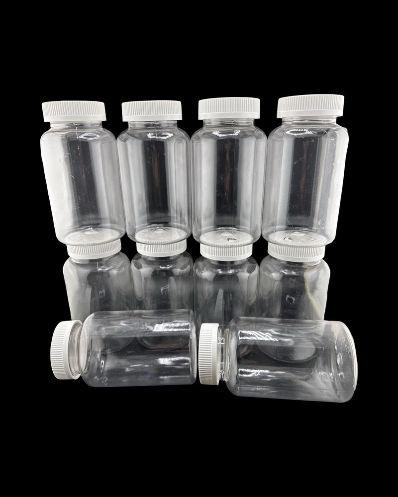 10 💥 16oz/ 500ml Plastic Sample Bottles Child Proof Lids 📦 Honey jars
