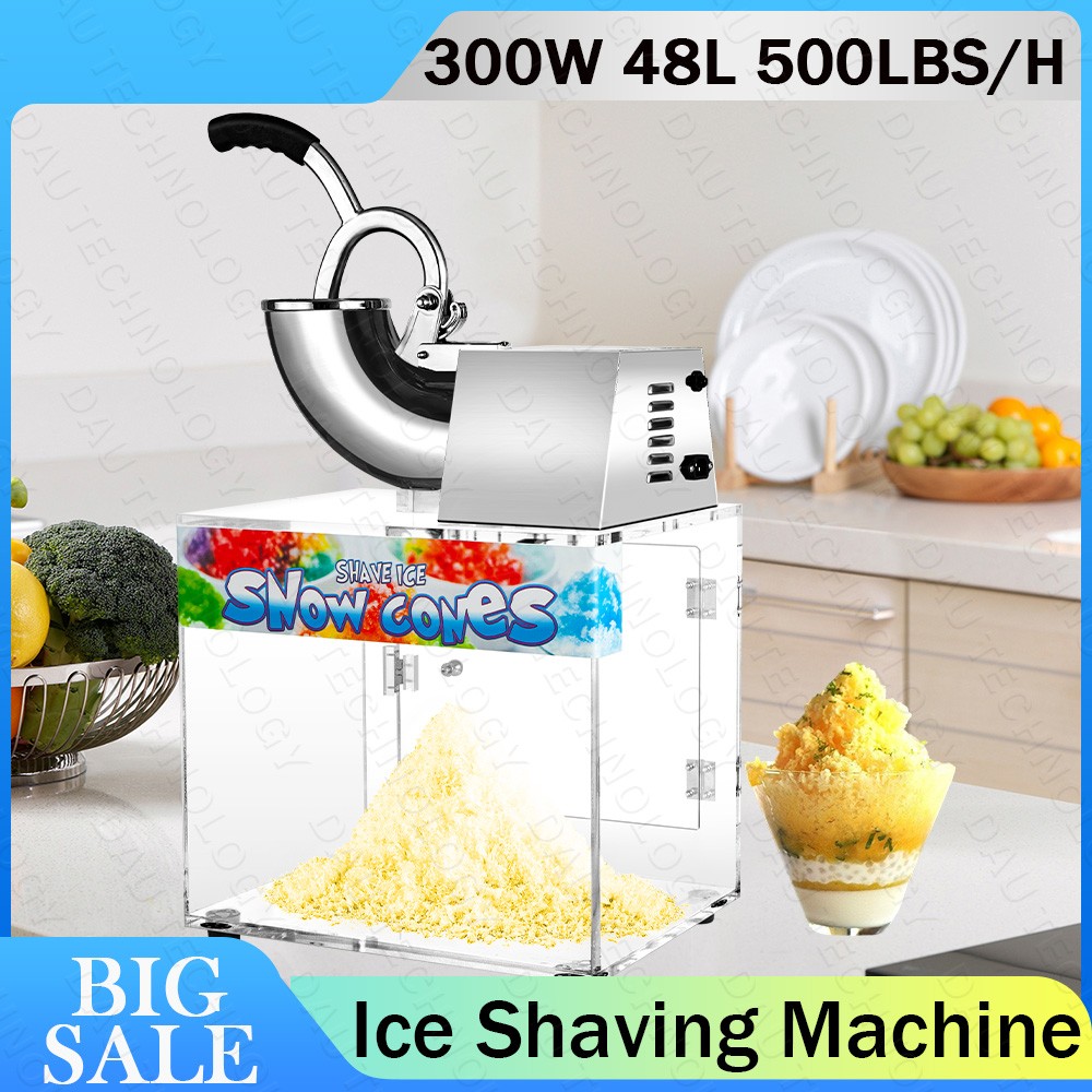 Commercial Shaved Ice Machine 500LB/H, Electric Snow Cone Machine for Gatherings