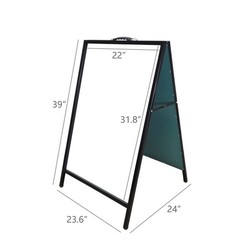 FixtureDisplays® Dry Erase White A-Frame Board All Metal Menu Sidewalk…